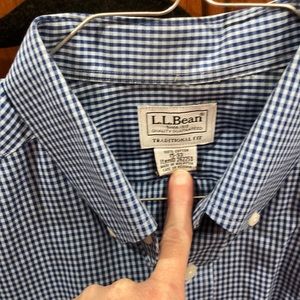 Ll bean dresss shirt 15-33